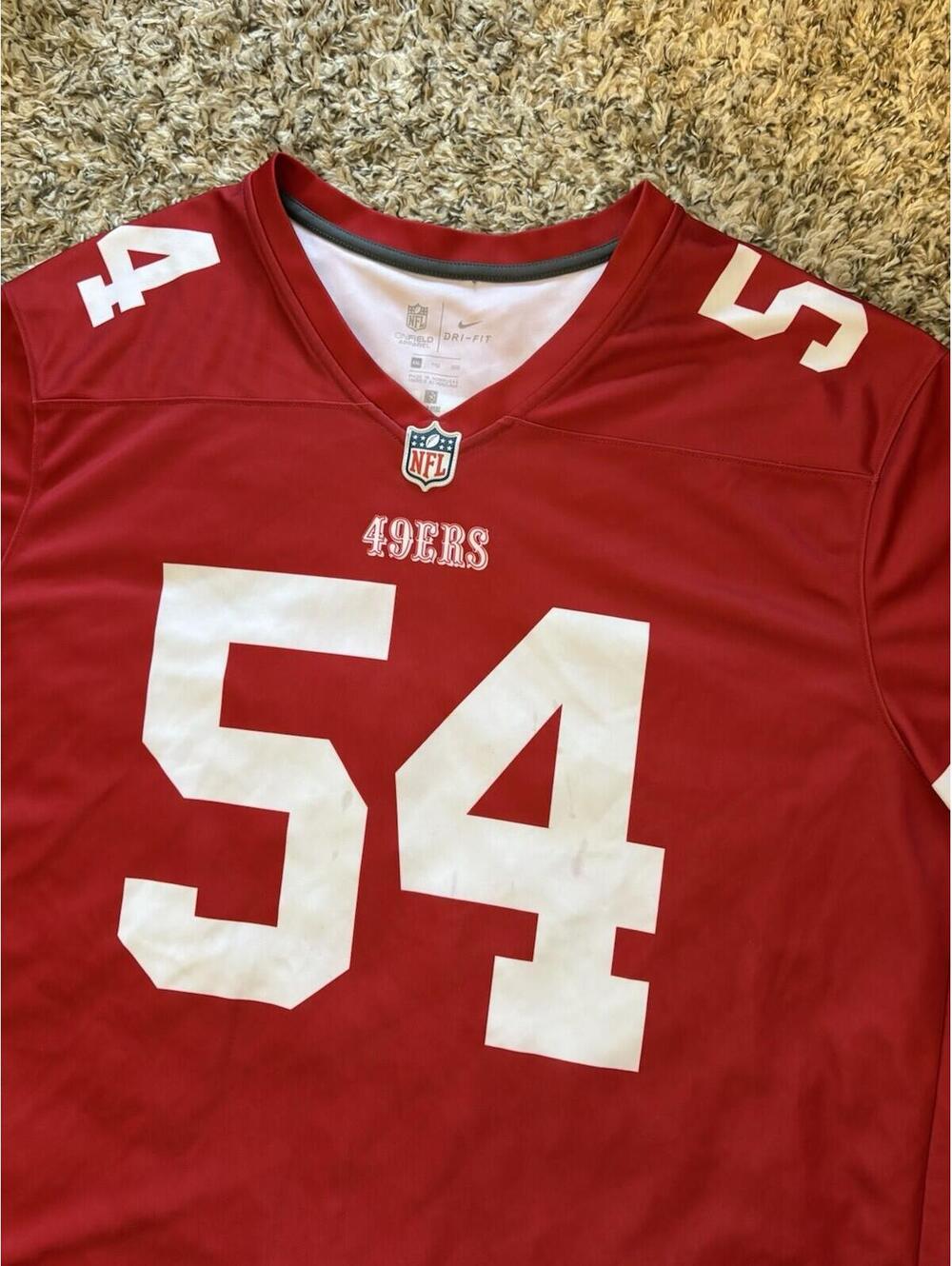 Nike San Francisco 49ers NFL Fred Warner Red Color Rush Jersey Men's Size 2XL - Picture 7 of 10